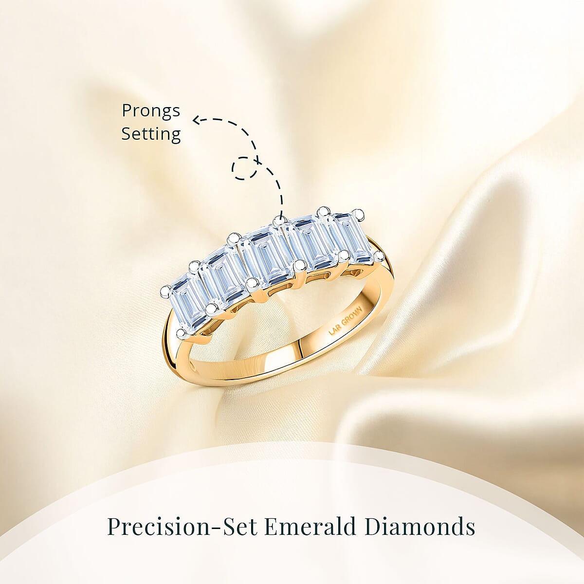 Luxuriant Lab Grown Diamond G VS 2.50 ctw Ring in 14K Yellow Gold (Size 5.0) 3.95 Grams image number 4