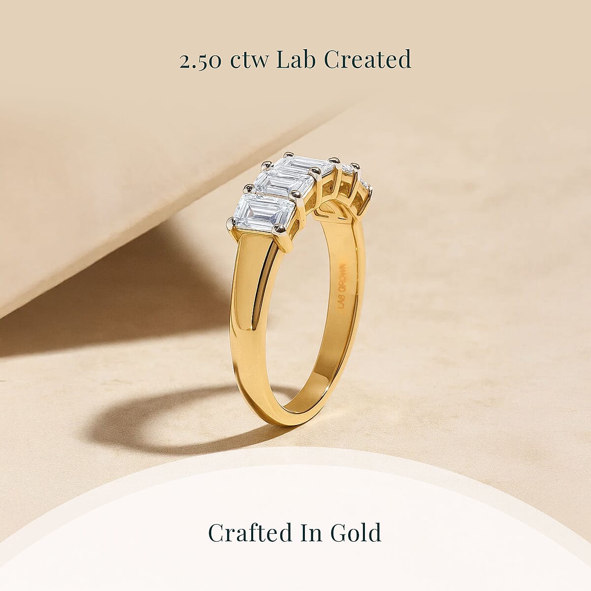 Luxuriant Lab Grown Diamond G VS 2.50 ctw Ring in 14K Yellow Gold (Size 6.0) 3.95 Grams image number 2