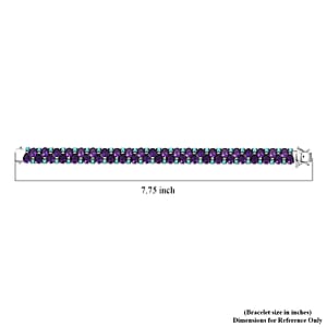 D'Joy African Amethyst and Sleeping Beauty Turquoise 31.25 ctw Mystic Oasis Bracelet in Rhodium Over Sterling Silver (7.25 In)