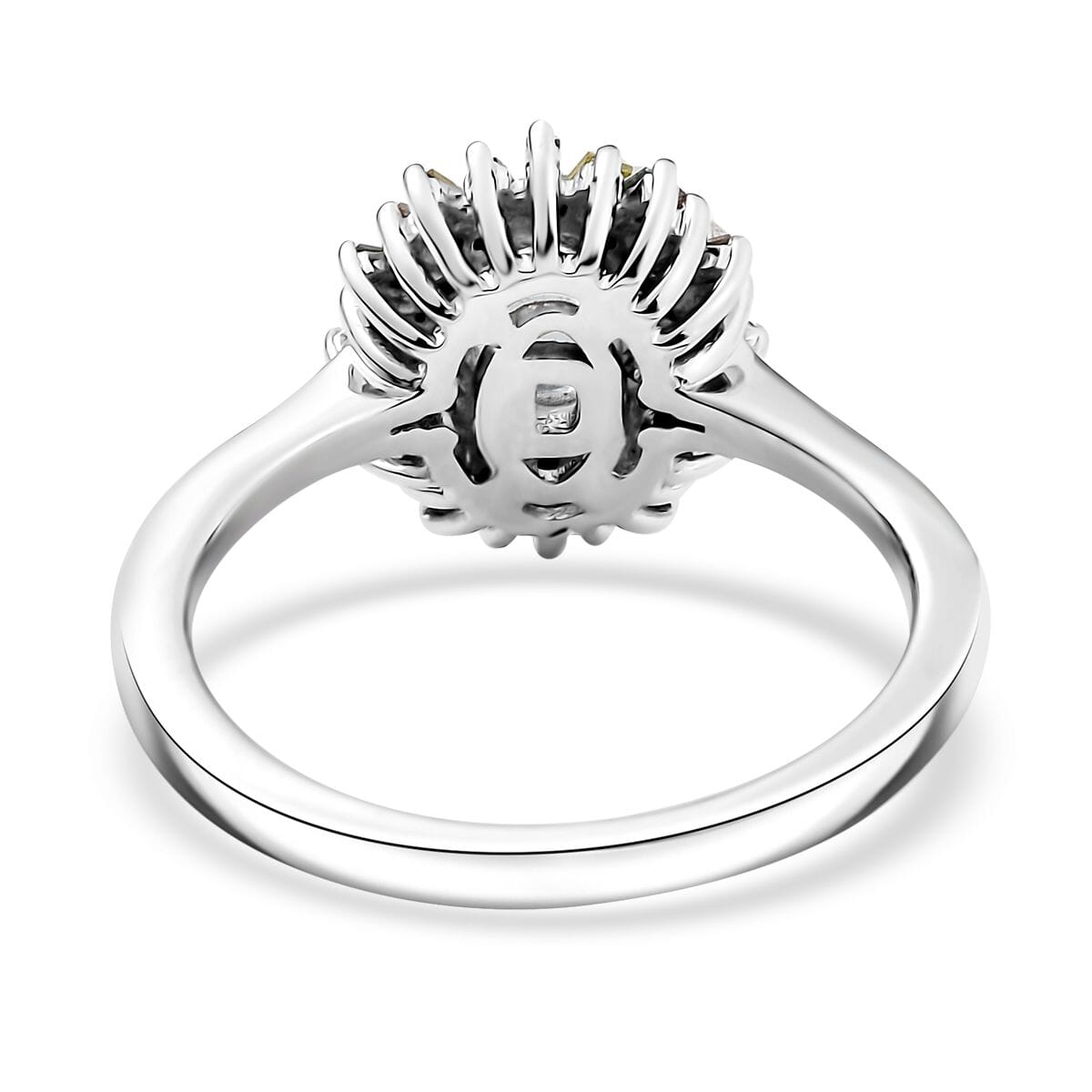 D’Joy Santa Maria Aquamarine and Multi Diamond 1.00 ctw Ocean Fire Ring in Rhodium Over Sterling Silver (Size 7.0) image number 4