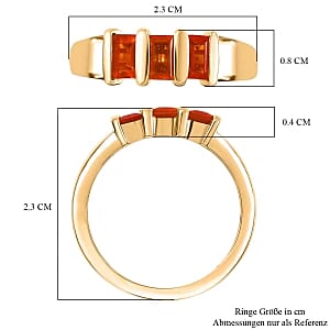 D'Joy Fire Opal 0.59 ctw Ring in Vermeil Yellow Gold Over Sterling Silver (Size 11.5)