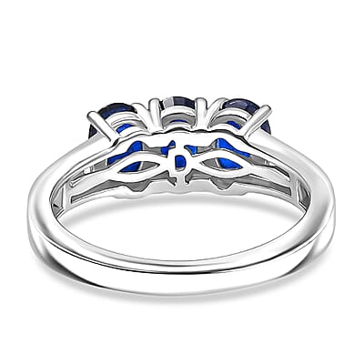 D'Joy Kashmir Kyanite and White Zircon 2.00 ctw Ring in Platinum Over Sterling Silver (Size 6.5)