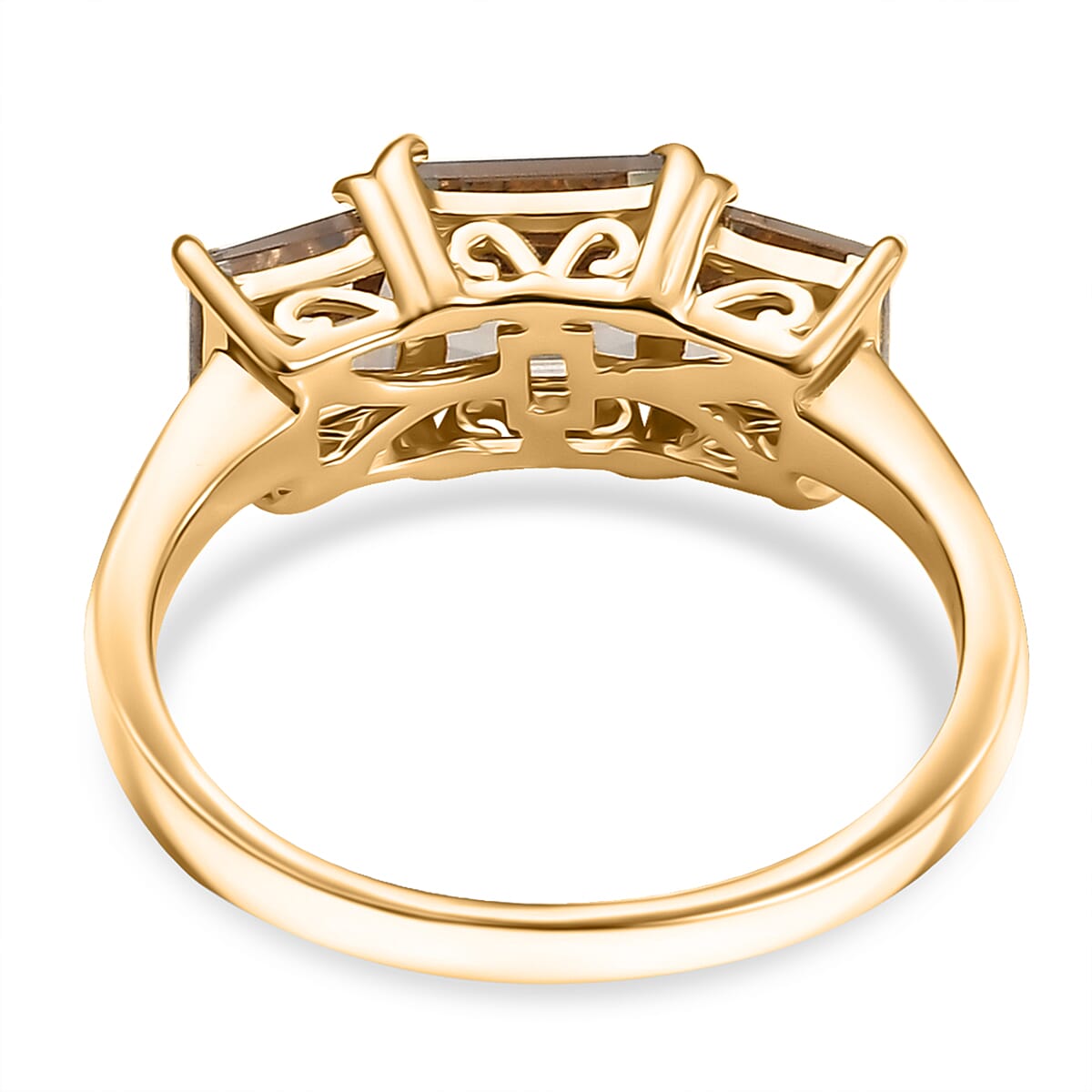 D'Joy AAA Turkizite 2.90 ctw Sunset Trilogy Ring in 18K Vermeil Yellow Gold Over Sterling Silver (Size 5.0) image number 4