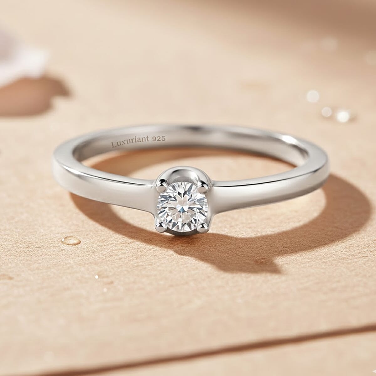 Luxuriant Lab Grown Diamond (I2) Ring in Rhodium Over Sterling Silver (Size 10.0) 0.20 ctw image number 1