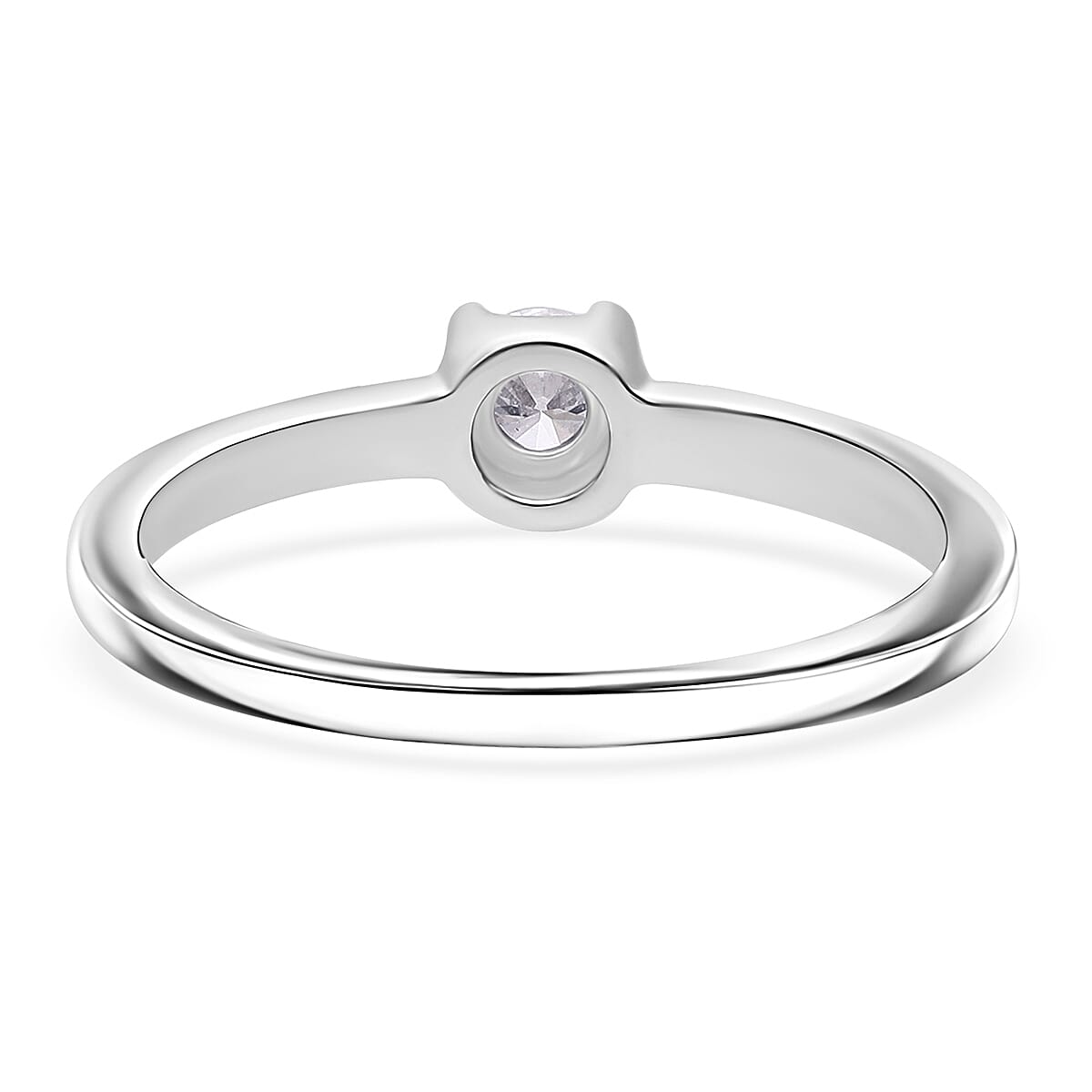 Luxuriant Lab Grown Diamond (I2) Ring in Rhodium Over Sterling Silver (Size 10.0) 0.20 ctw image number 4