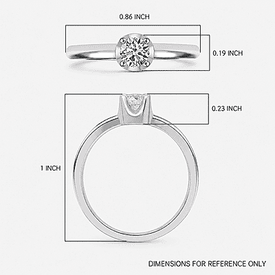 D'Joy Lab Grown Diamond I2 0.20 ctw Ring in Rhodium Over Sterling Silver (Size 10.0)