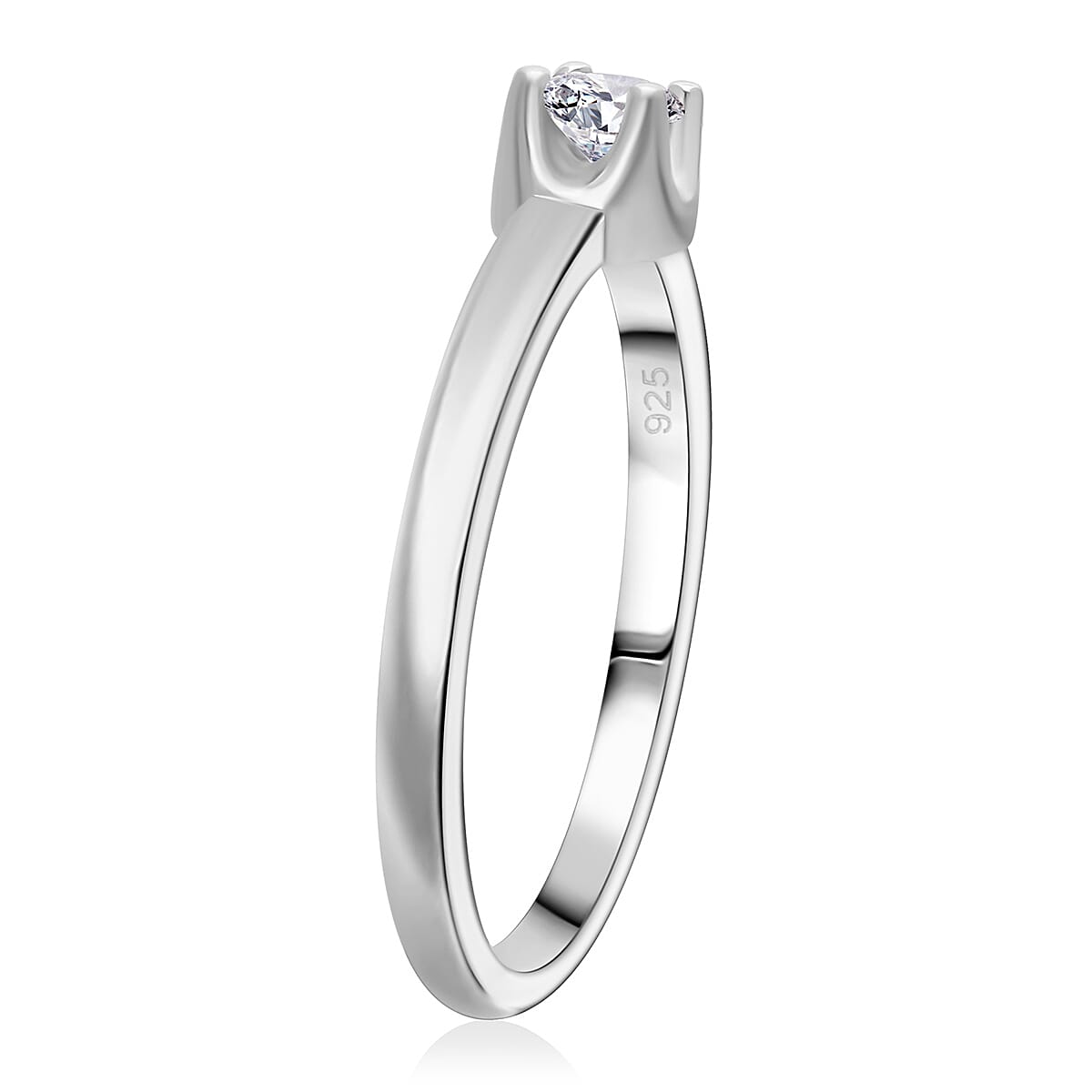 D'Joy Lab Grown Diamond I2 0.20 ctw Ring in Rhodium Over Sterling Silver (Size 5.0) image number 3