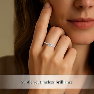 Luxuriant Lab Grown Diamond I2 0.20 ctw Ring in Rhodium Over Sterling Silver (Size 6.0)