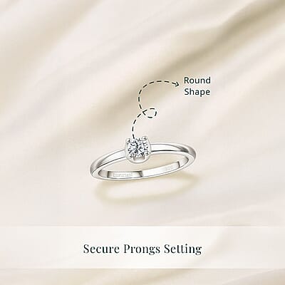 Luxuriant Lab Grown Diamond I2 0.20 ctw Ring in Rhodium Over Sterling Silver (Size 6.0)
