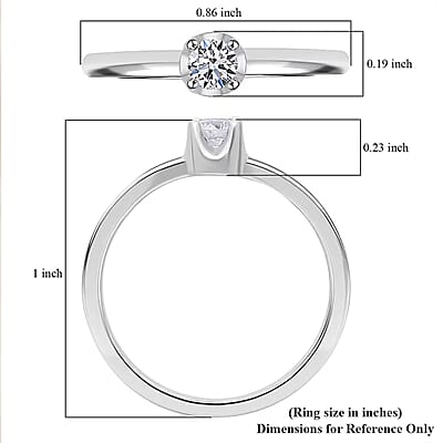 Luxuriant Lab Grown Diamond I2 0.20 ctw Ring in Rhodium Over Sterling Silver (Size 6.0)