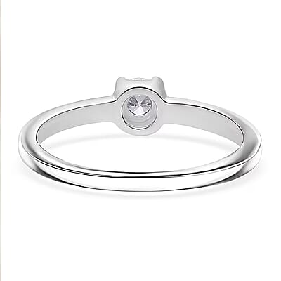 Luxuriant Lab Grown Diamond I2 0.20 ctw Ring in Rhodium Over Sterling Silver (Size 6.0)