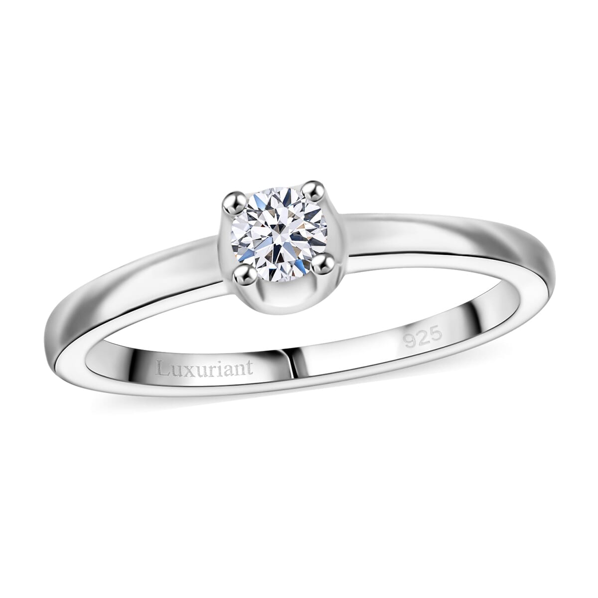 Luxuriant Lab Grown Diamond I2 0.20 ctw Ring in Rhodium Over Sterling Silver (Size 8.0) image number 0
