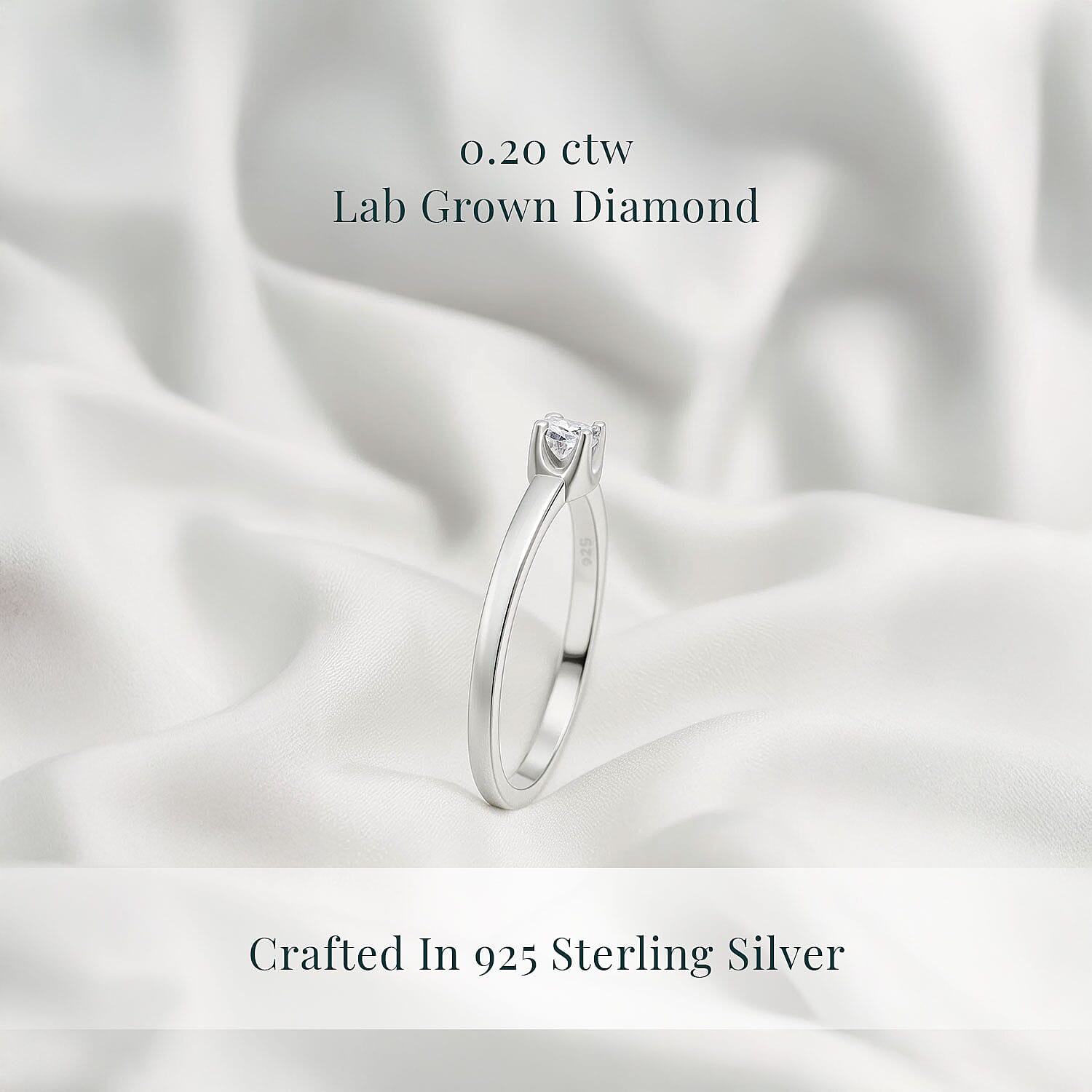Doorbuster Luxuriant Lab Grown Diamond I2 0.20 ctw Ring in Rhodium Over Sterling Silver (Size 8.0)