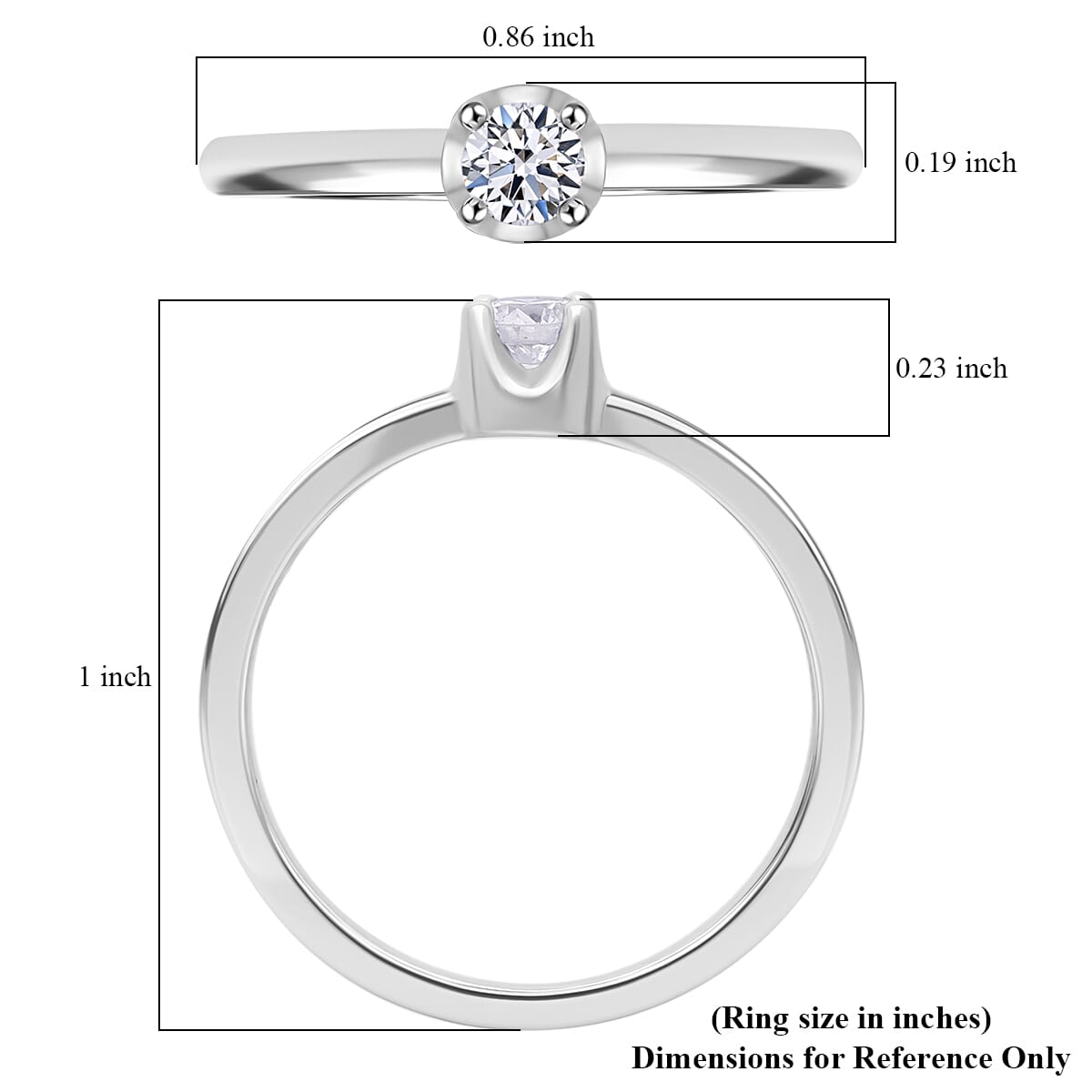 Luxuriant Lab Grown Diamond I2 0.20 ctw Ring in Rhodium Over Sterling Silver (Size 8.0) image number 4