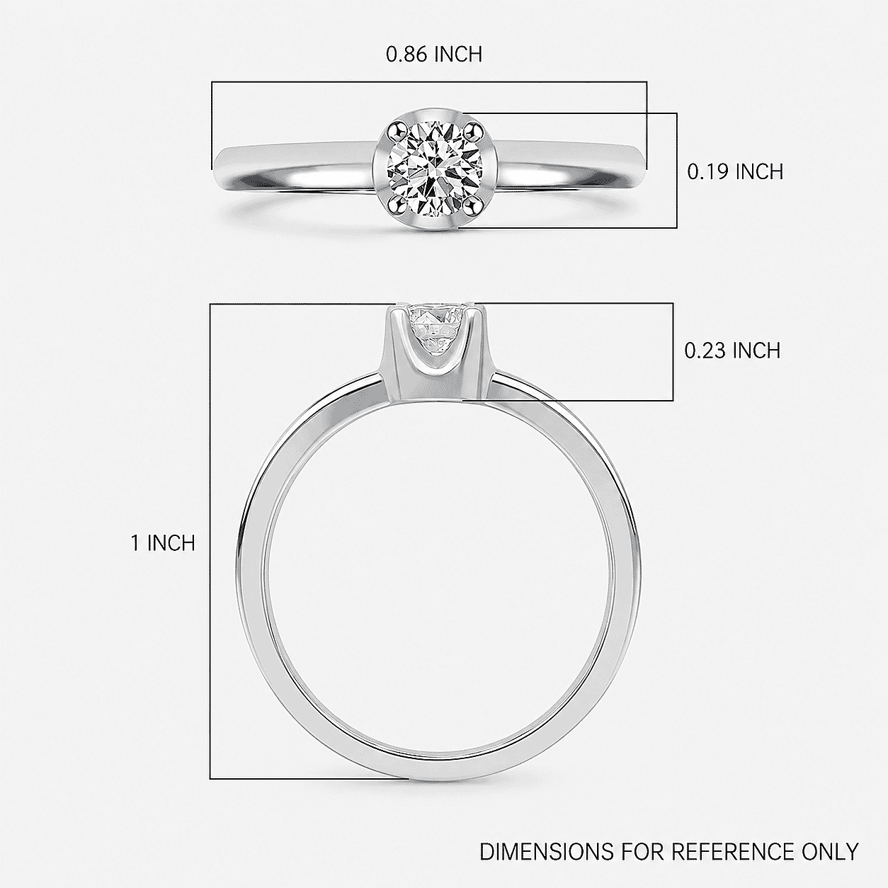 Doorbuster Luxuriant Lab Grown Diamond I2 0.20 ctw Ring in Rhodium Over Sterling Silver (Size 8.0)