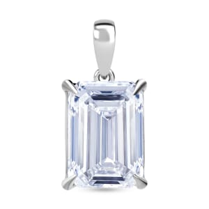 Luxuriant Lab Grown Diamond F VS2 10.00 ctw Pendant in Rhodium Over Sterling Silver