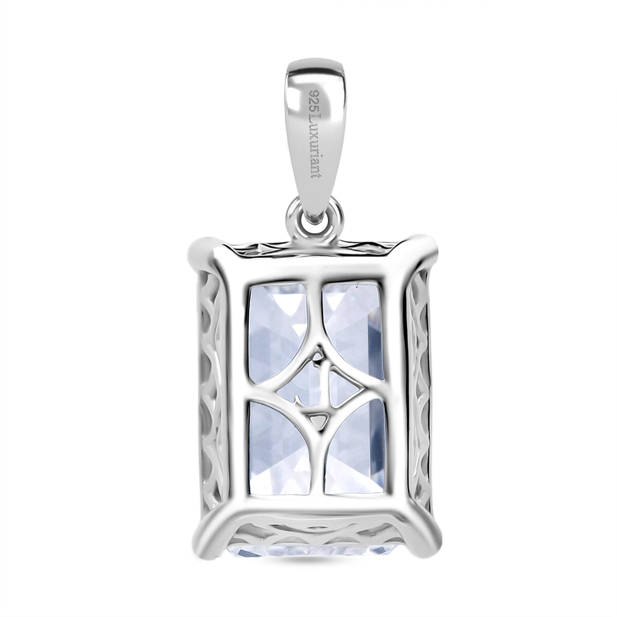 Luxuriant Lab Grown Diamond F VS2 10.00 ctw Pendant in Rhodium Over Sterling Silver image number 3