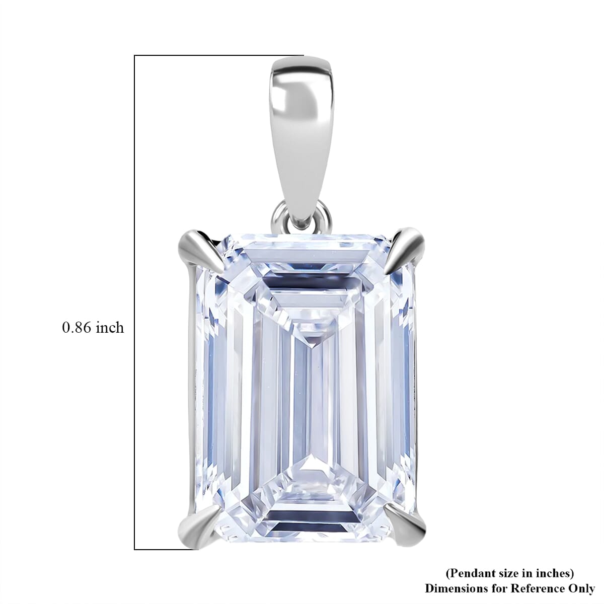 Luxuriant Lab Grown Diamond F VS2 10.00 ctw Pendant in Rhodium Over Sterling Silver image number 4