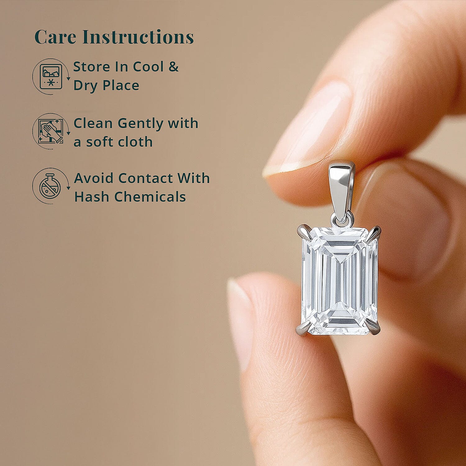 Luxuriant Lab Grown Diamond F VS2 10.00 ctw Pendant without Chain in Rhodium Over Sterling Silver