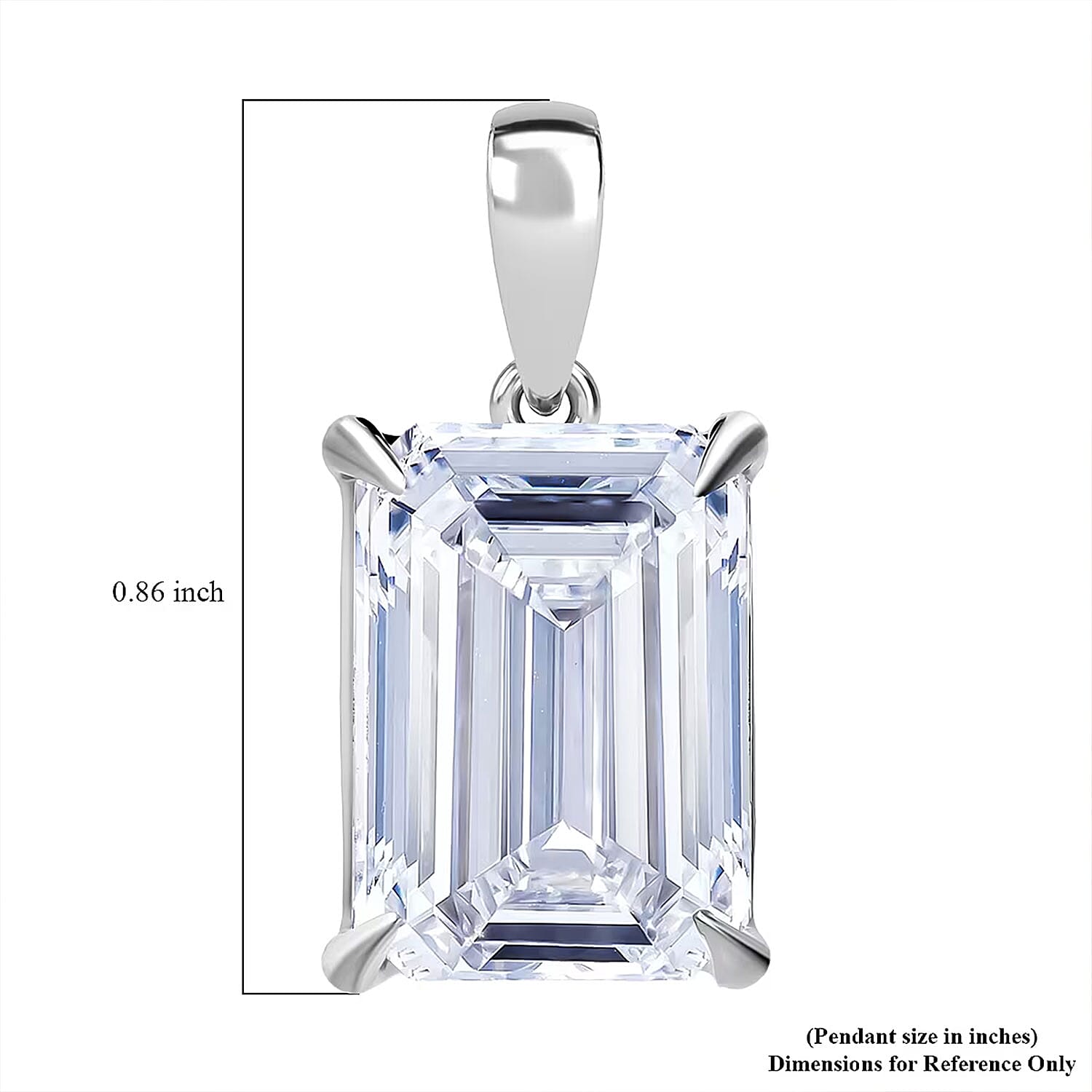 Luxuriant Lab Grown Diamond F VS2 10.00 ctw Pendant without Chain in Rhodium Over Sterling Silver