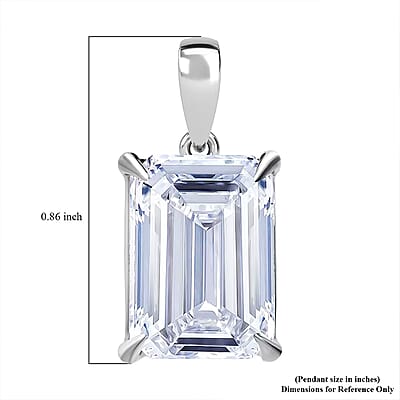 Luxuriant Lab Grown Diamond F VS2 10.00 ctw Pendant without Chain in Rhodium Over Sterling Silver
