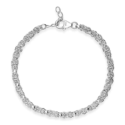 D'Joy Byzantine Chain Bracelet in Sterling Silver (6.50-7.25In) 7.30 Grams