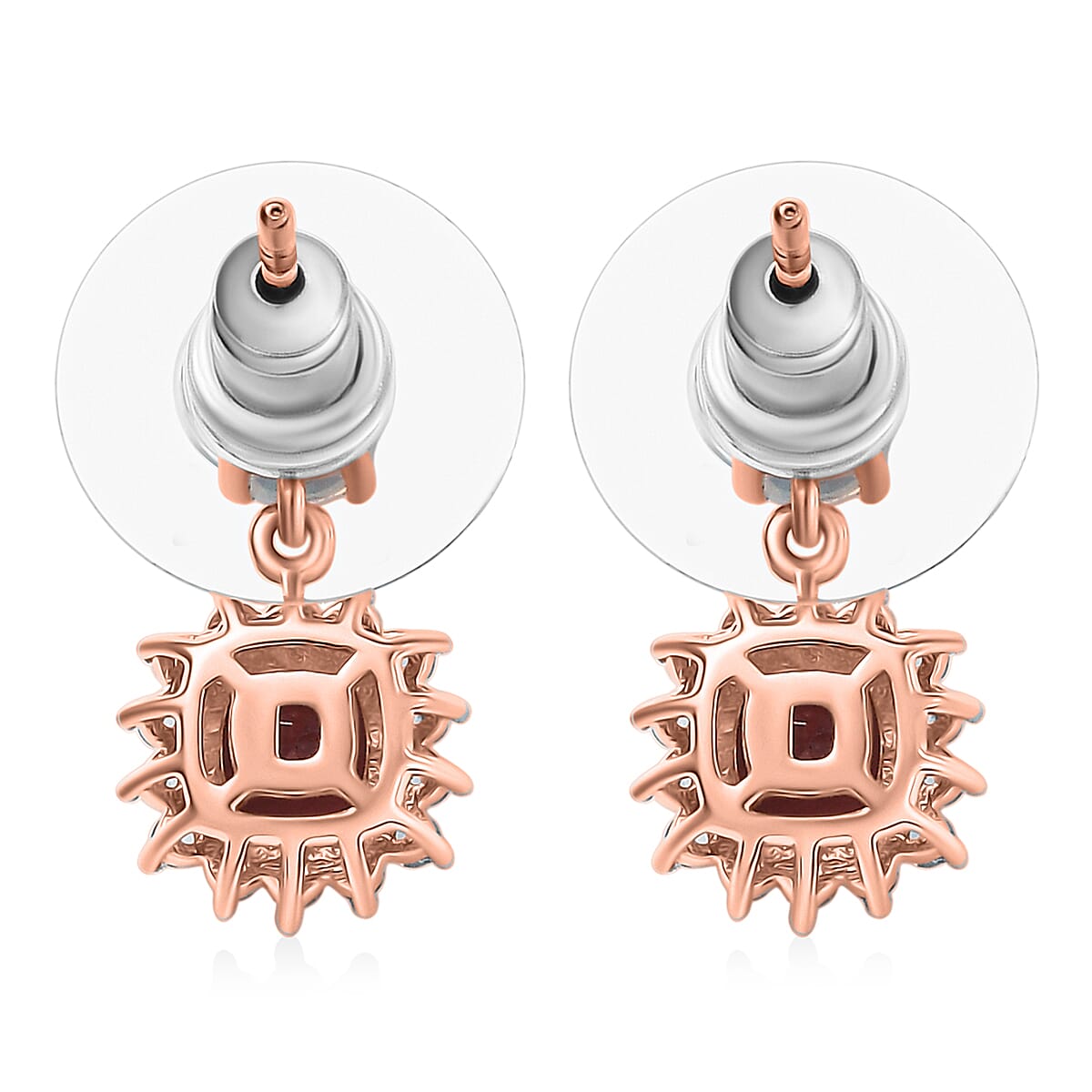 D'Joy Red Apatite and Multi Gemstone 2.00 ctw Crownlight Spark Earrings in 18K Vermeil Rose Gold Over Sterling Silver