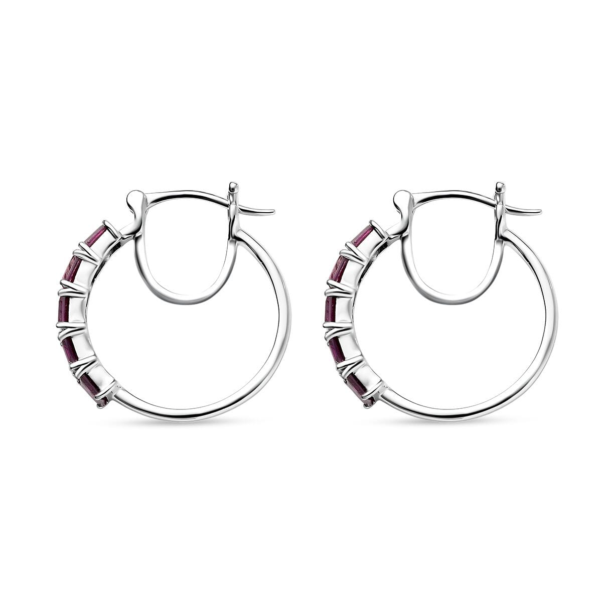 D’Joy Radiant Ember Garnet 4.25 ctw Art Deco Earrings in Rhodium Over Sterling Silver  image number 3