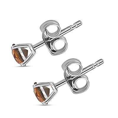 J Francis Topaz Crystal by Swarovski 1.20 ctw Solitaire Earrings in Platinum Over Sterling Silver