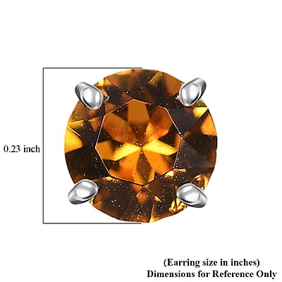 J Francis Topaz Crystal by Swarovski 1.20 ctw Solitaire Earrings in Platinum Over Sterling Silver