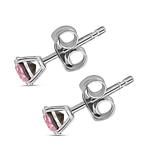 Rose Swarovski Crystal 1.20 ctw Earrings in Platinum Over Sterling Silver