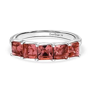 Rose Peach Swarovski Crystal 1.77 ctw Ring in Silvertone (Size 11.5)