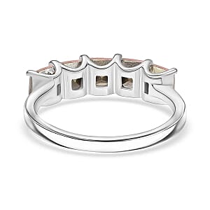 Rose Peach Swarovski Crystal 1.77 ctw Ring in Silvertone (Size 11.5)