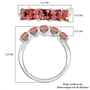 Rose Peach Swarovski Crystal 1.77 ctw Ring in Silvertone (Size 11.5)