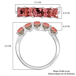 Rose Peach Swarovski Crystal 1.77 ctw Ring in Silvertone (Size 11.5)