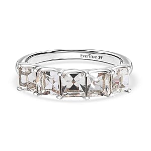 J Francis White Swarovski Crystal Ring in Platinum Bond (Size 10)