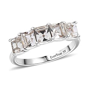 J Francis White Swarovski Crystal Ring in Platinum Bond (Size 10)