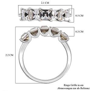 J Francis White Swarovski Crystal Ring in Platinum Bond (Size 10)