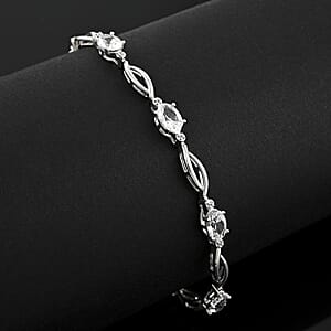 White Sapphire 3.00 ctw Bracelet in Sterling Silve (7.00 In) 