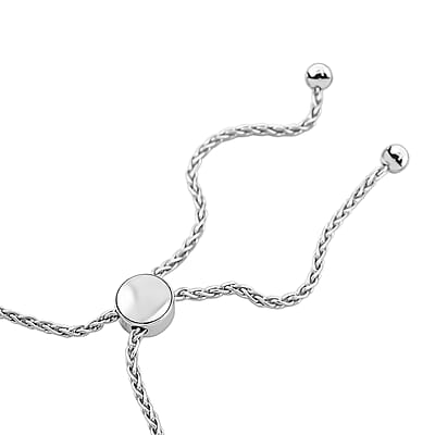 White Sapphire 3.85 ctw Bracelet in Sterling Silver (7.5-9.5In)