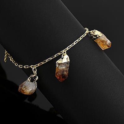 Brazilian Citrine 34.00 ctw Bracelet in Goldtone (7-8In)