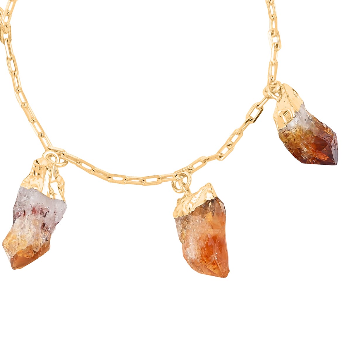 Brazilian Citrine 34.00 ctw Bracelet in Goldtone (7-8In) image number 2