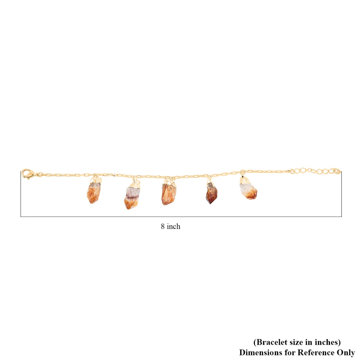 Brazilian Citrine 34.00 ctw Bracelet in Goldtone (7-8In) image number 4