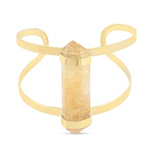 Double Terminated Citrine 50.00 ctw Adjustable Bracelet in Goldtone