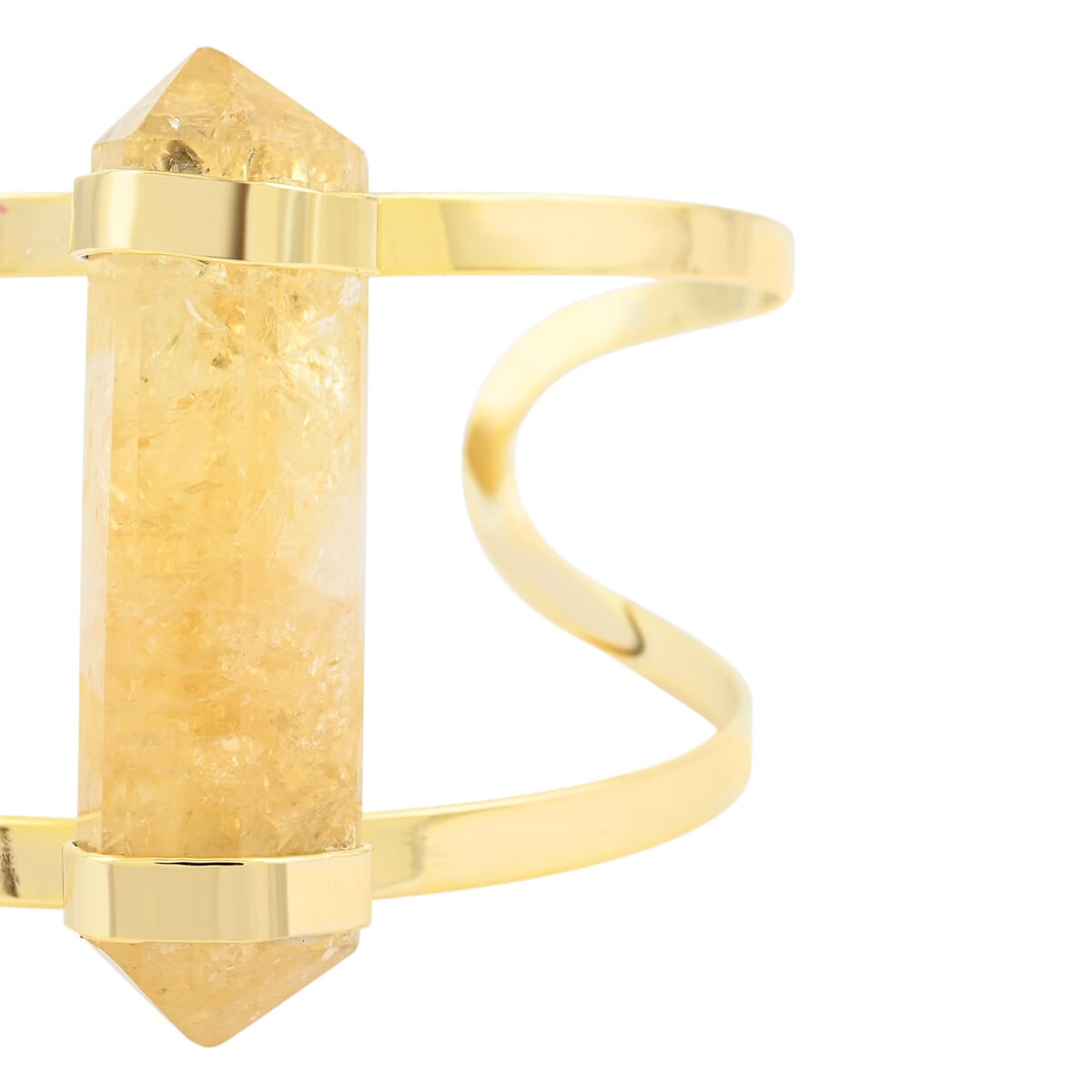 Double Terminated Citrine 50.00 ctw Adjustable Bracelet in Goldtone image number 3