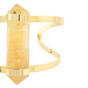 Double Terminated Citrine 50.00 ctw Adjustable Bracelet in Goldtone