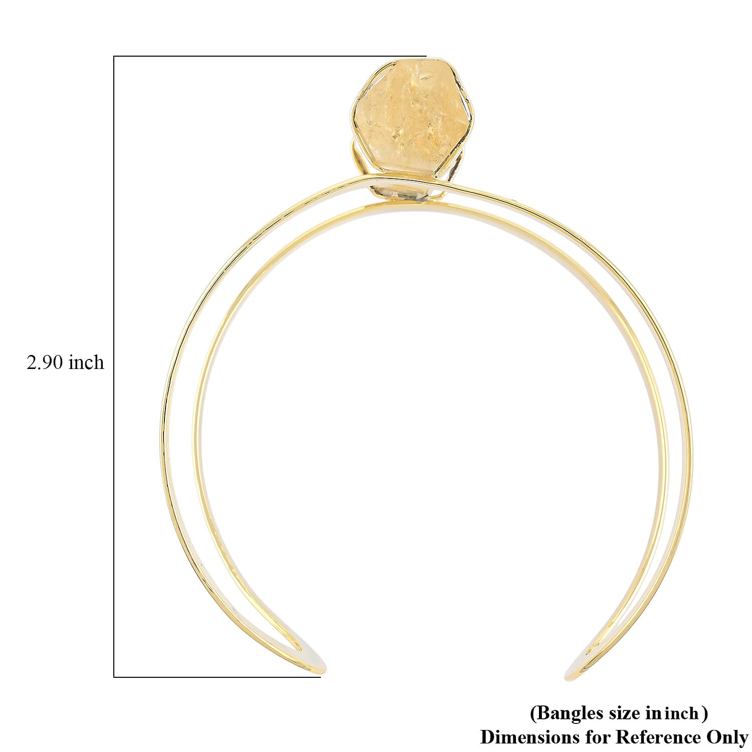 Double Terminated Citrine Adjustable Bracelet in Goldtone 50.00 ctw