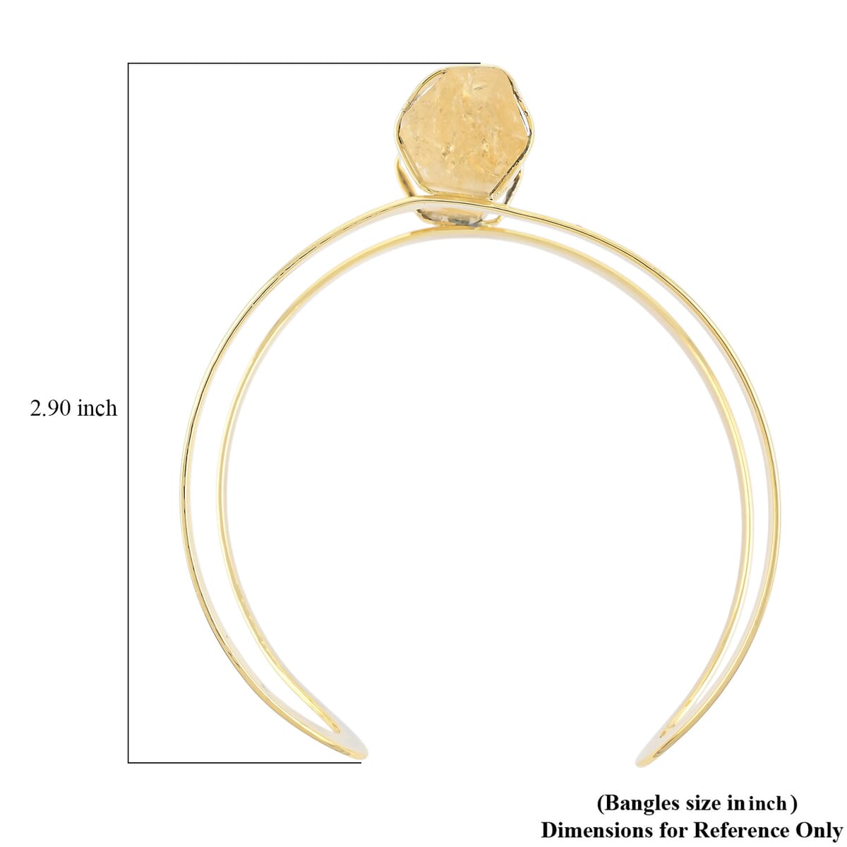 Double Terminated Citrine 50.00 ctw Adjustable Bracelet in Goldtone image number 4