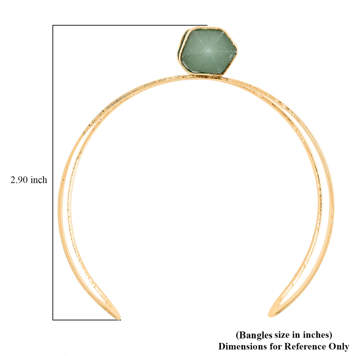 Double Terminated Green Quartz 47.00 ctw Adjustable Bracelet in Goldtone image number 4