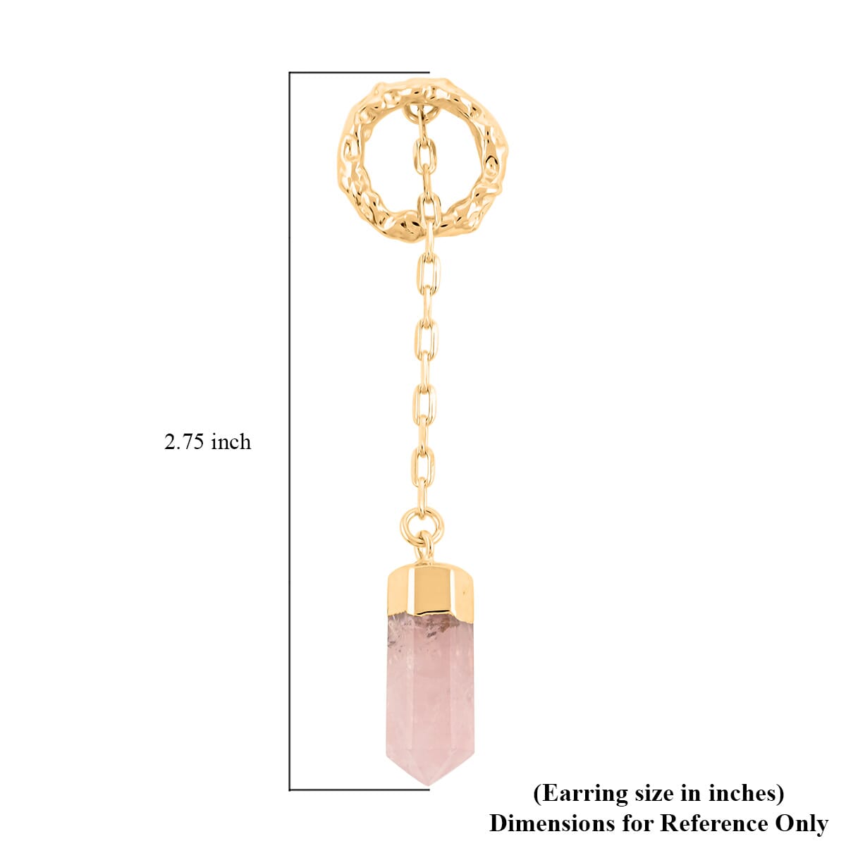 Galilea Rose Quartz 20.00 ctw Earrings in Goldtone image number 4